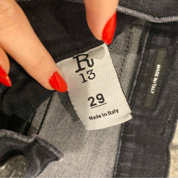 R13 Distressed Skinny Jeans - dark grey - Picture 4 of 6